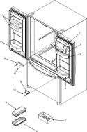 REF DR STORAGE & CENTER HINGES Diagram and Parts List for JFD2589KEP  Jenn-Air Refrigerator