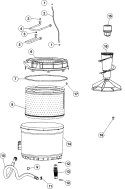 INNER - OUTER TUB Diagram and Parts List for MAV3758AWW  Maytag Washer