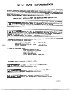 Information Diagram and Parts List for 5786  Amana Air Conditioner