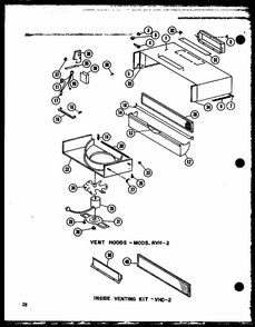 Vent Hoods (rvh-2/p72908-1m) (vhc-2/p72908-2m) Diagram and Parts List for RVH-2 P72908-1M Amana Range Hood