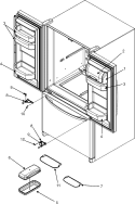 REF DR STORAGE & CENTER HINGES Diagram and Parts List for IF36BNDFSF  Dacor Refrigerator