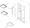 REFRIGERATOR SHELVES Diagram and Parts List for MZD2663KEQ  Maytag Refrigerator