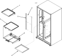 REFRIGERATOR SHELVES Diagram and Parts List for MZD2666KEW  Maytag Refrigerator