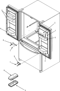 REF DR STORAGE & CENTER HINGES Diagram and Parts List for JFC2070KRB  Jenn-Air Refrigerator