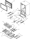 FRZ DOOR / DRAWER / TOE GRILLE / CTR HINGE Diagram and Parts List for AFI2538AEB  Amana Refrigerator