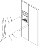 HANDLES Diagram and Parts List for MSD2351KES  Maytag Refrigerator