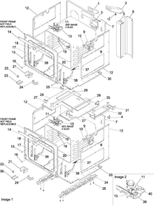 Main Front Diagram and Parts List for AOGD2750SS-P113253NSS  Amana Wall Oven