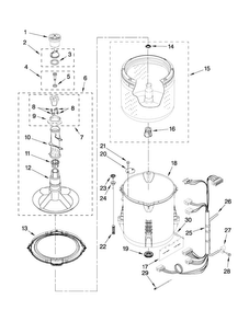 Basket And Tub Parts Diagram and Parts List for NTW4700YQ1  Amana Washer