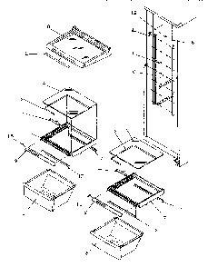 Shelving And Drawers Diagram and Parts List for SSD21SL-P1193901WL  Amana Refrigerator