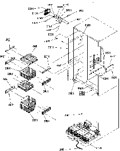 Freezer Shelves And Light Diagram and Parts List for SRDE528SW-P1184904WW  Amana Refrigerator