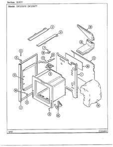 Body Diagram and Parts List for DF255670  Magic Chef Range