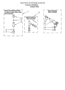 Water System Diagram and Parts List for CAWX629JQ1  Crosley Washer