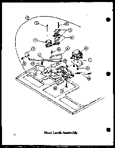 Door Latch Assembly Diagram and Parts List for ADMIC-P8592803S  Amana Range