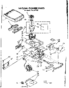 Base Assembly Diagram and Parts List for 1162397182  Kenmore Canister Vacuum