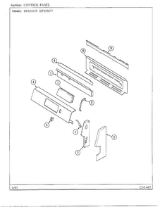 Control Panel Diagram and Parts List for DF255670  Magic Chef Range