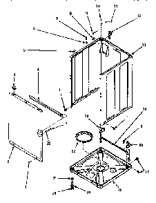 Front Panel, Base & Cabinet Asy Diagram and Parts List for LW8413W2 LW8413W2A Amana Washer