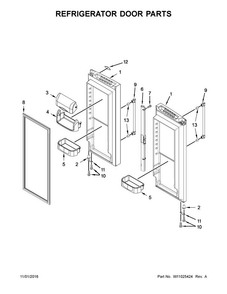 Refrigerator Door Parts Diagram and Parts List for MFF2558FEZ01  Maytag Refrigerator
