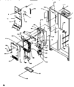 Evaporator & Air Handling Diagram and Parts List for SRDE520SBW-P1183102WW  Amana Refrigerator
