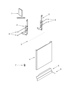 Door And Panel Parts Diagram and Parts List for ADB1100AWS2  Amana Dishwasher