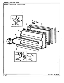 Freezer Door Diagram and Parts List for HRNT19192 CF52A Maytag Refrigerator