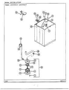 Motor And Pump Diagram and Parts List for 6749  Norge Washer