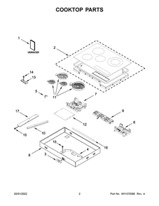 Cooktop Parts Diagram and Parts List for JEC4424KB01  Maytag Cooktop
