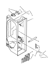 Refrigerator Liner Parts Diagram and Parts List for ASD2526VES00  Amana Refrigerator