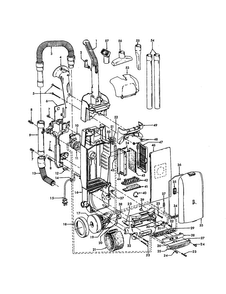 Handle And Accessories Diagram and Parts List for U5445-940  Hoover Upright Vacuum