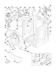 Cabinet Parts Diagram and Parts List for MEDZ600WR0  Maytag Dryer