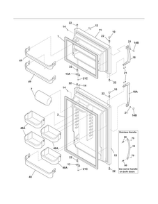 Doors Diagram and Parts List for CRT216HLW4  Crosley Refrigerator