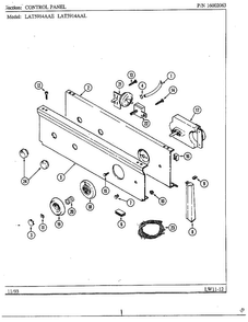 Control Panel Diagram and Parts List for 6359  Maytag Washer