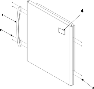 Refrigerator Door Handle & Trim Diagram and Parts List for ABD2533DEB2  Amana Refrigerator