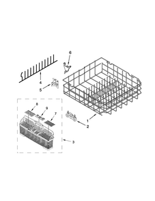 Lower Rack Parts Diagram and Parts List for JDB8500AWY3  Jenn-Air Dishwasher