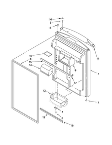 Refrigerator Door Parts Diagram and Parts List for MTB1954EES03  Maytag Refrigerator