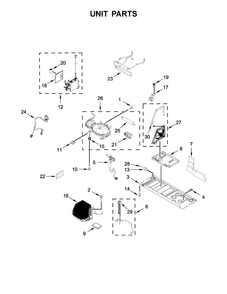 Unit Parts Diagram and Parts List for JFFCC72EFS00  Jenn-Air Refrigerator