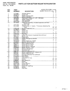 Parts List For Bottom Mount Refrigerator Page 2 Diagram and Parts List for 20804A  Amana Refrigerator