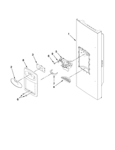 Dispenser Front Parts Diagram and Parts List for AFI2538AES6  Amana Refrigerator