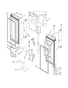 Refrigerator Door Parts Diagram and Parts List for MFT2574DEH02  Maytag Refrigerator
