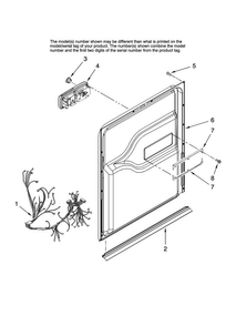 Door And Latch Parts Diagram and Parts List for MDBH985AWB45  Maytag Dishwasher