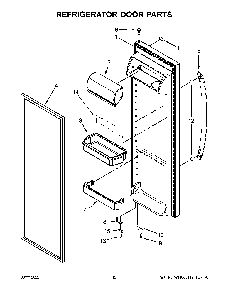 Refrigerator Door Parts Diagram and Parts List for 10651332716  Kenmore Refrigerator