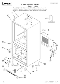 Cabinet Parts Diagram and Parts List for CB19G7W13  Crosley Refrigerator