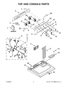 Part Location Diagram of W11755508 Whirlpool CONSOLE