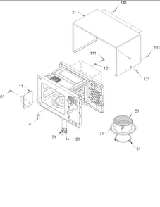 Oven Cavity Diagram and Parts List for ACM1580AS-PACM1580AS0  Amana Microwave