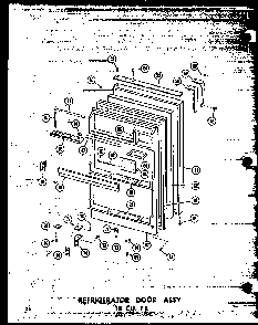 Refrigerator Door Assy 18 Cu. Ft. Diagram and Parts List for T16W-P60303-8W  Amana Refrigerator