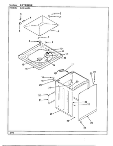 Exterior Diagram and Parts List for 6640A REV K Norge Washer