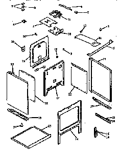Cabinet Assembly Diagram and Parts List for ARH660E-P1167404SE  Amana Range