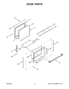 Door Parts Diagram and Parts List for MGR8800FZ5  Maytag Range