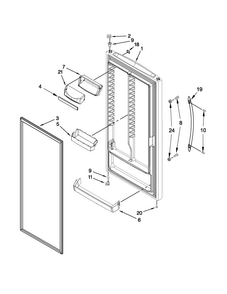 Door Parts Diagram and Parts List for 5VML88TRAS00  Maytag Refrigerator