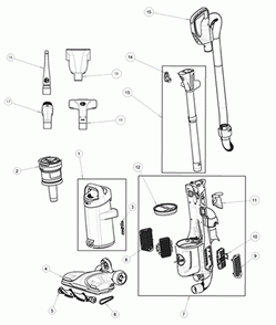 Diagram Diagram and Parts List for UH73220  Hoover Upright Vacuum
