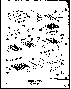 Interior Parts 20 Cu. Ft. Diagram and Parts List for T16N-C-P60236-42WC  Amana Refrigerator